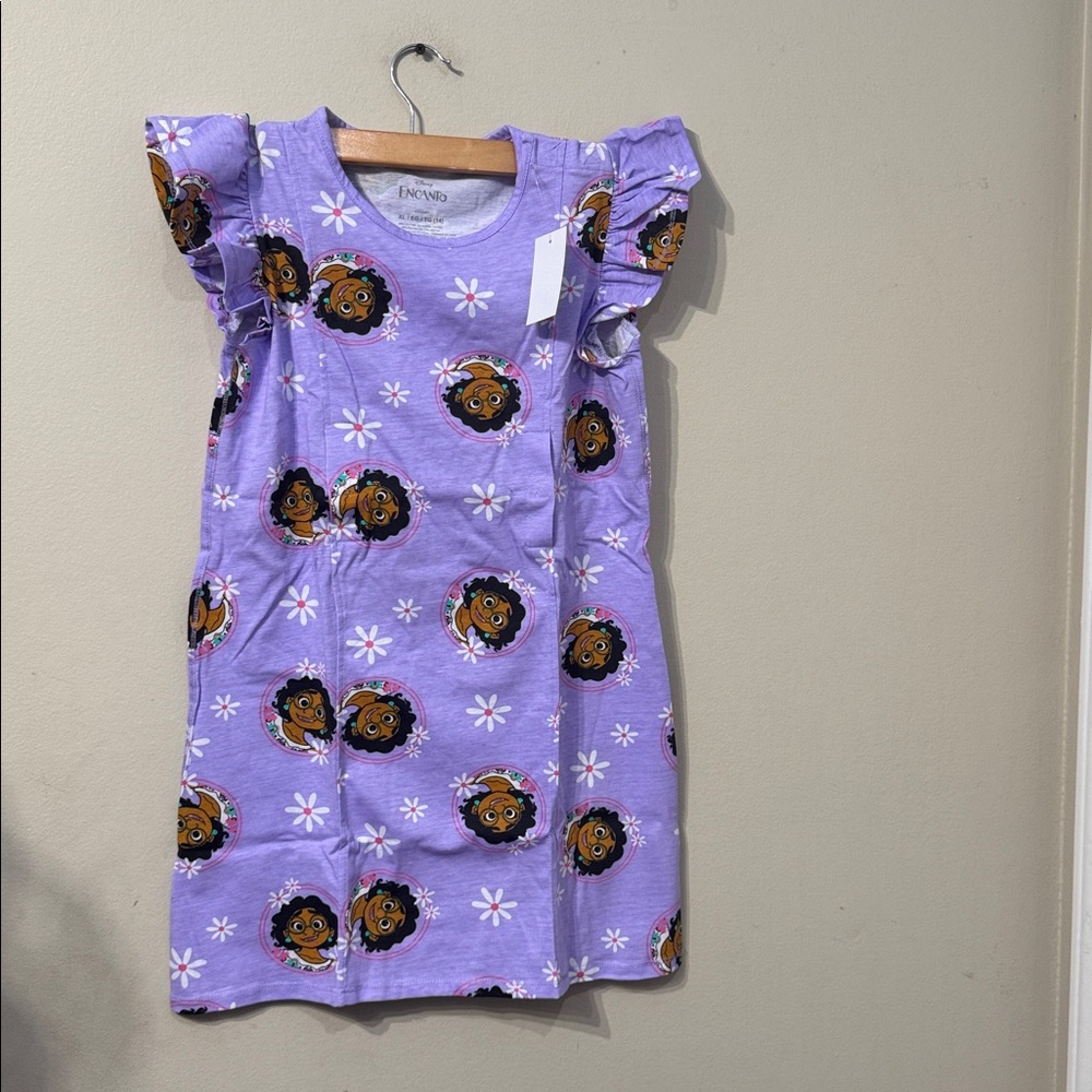 Purple Disney Encanto Dress sz xl (14) NWT NEW Mirabel Floral Pockets